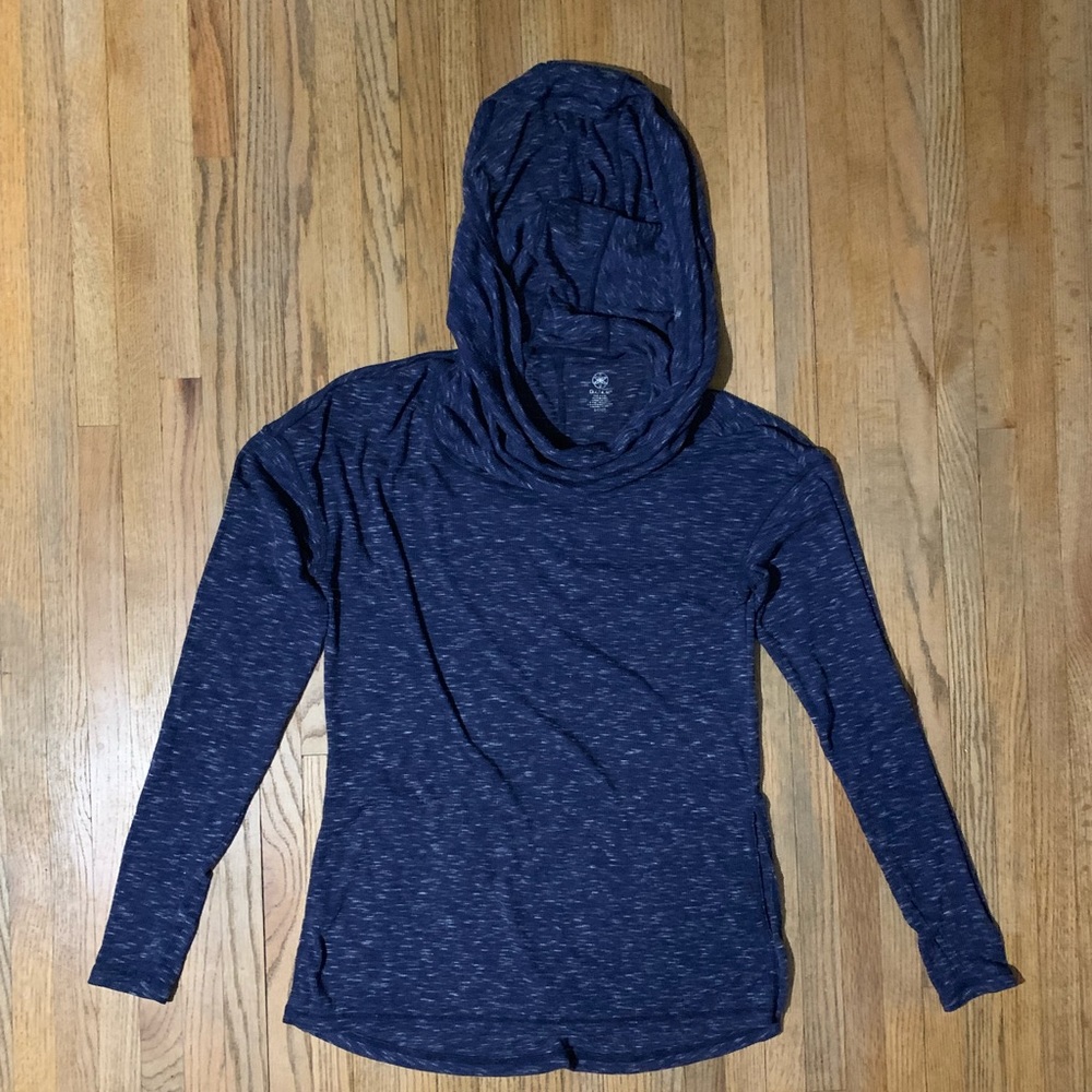 GAIAM navy cowl neck/hooded sweatshirt